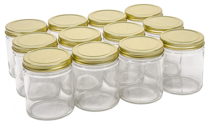 Nms Ounce Glass Straight Sided Mason Canning Jars With Mm Gold